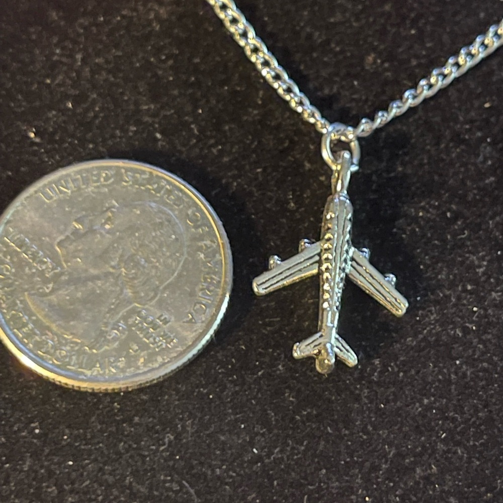 Pendant Charm Chain Necklace (Airplane) - Picture 2 of 3